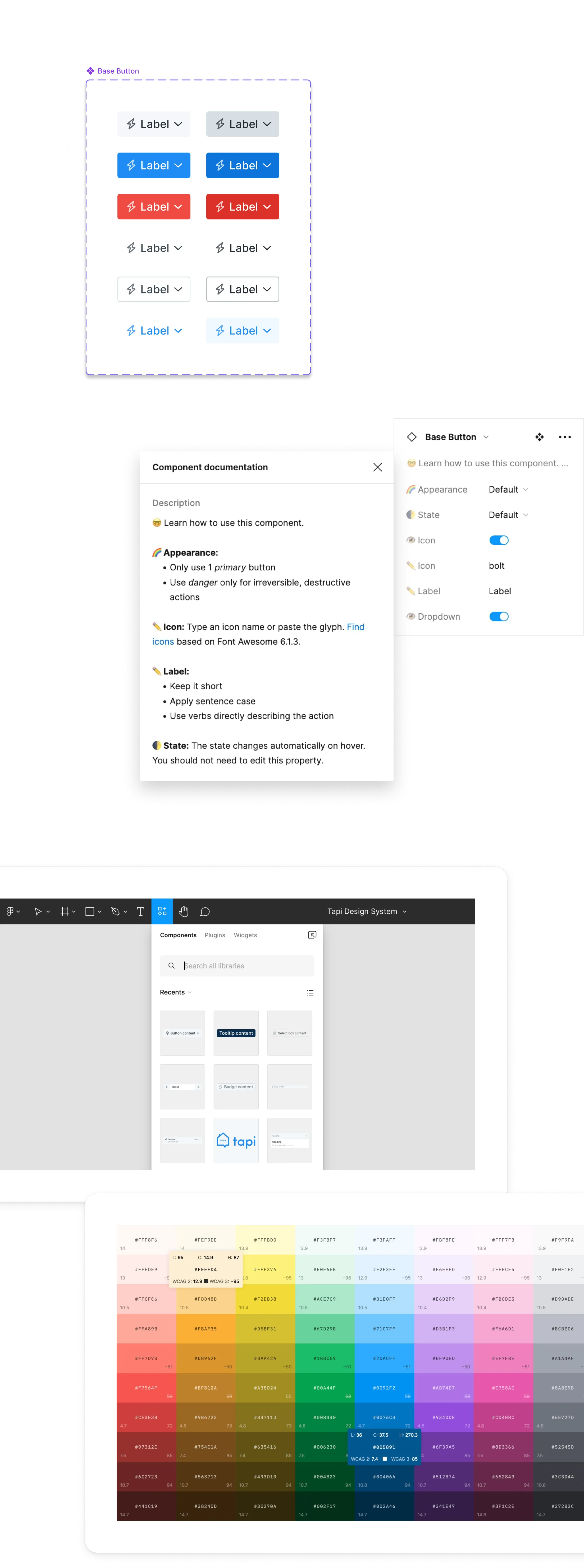 An abstract illustration showing a group of rectangles, a painter's colour palette and the letters 'Tt', all encircled by a large, rounded rectangle with dashed border.