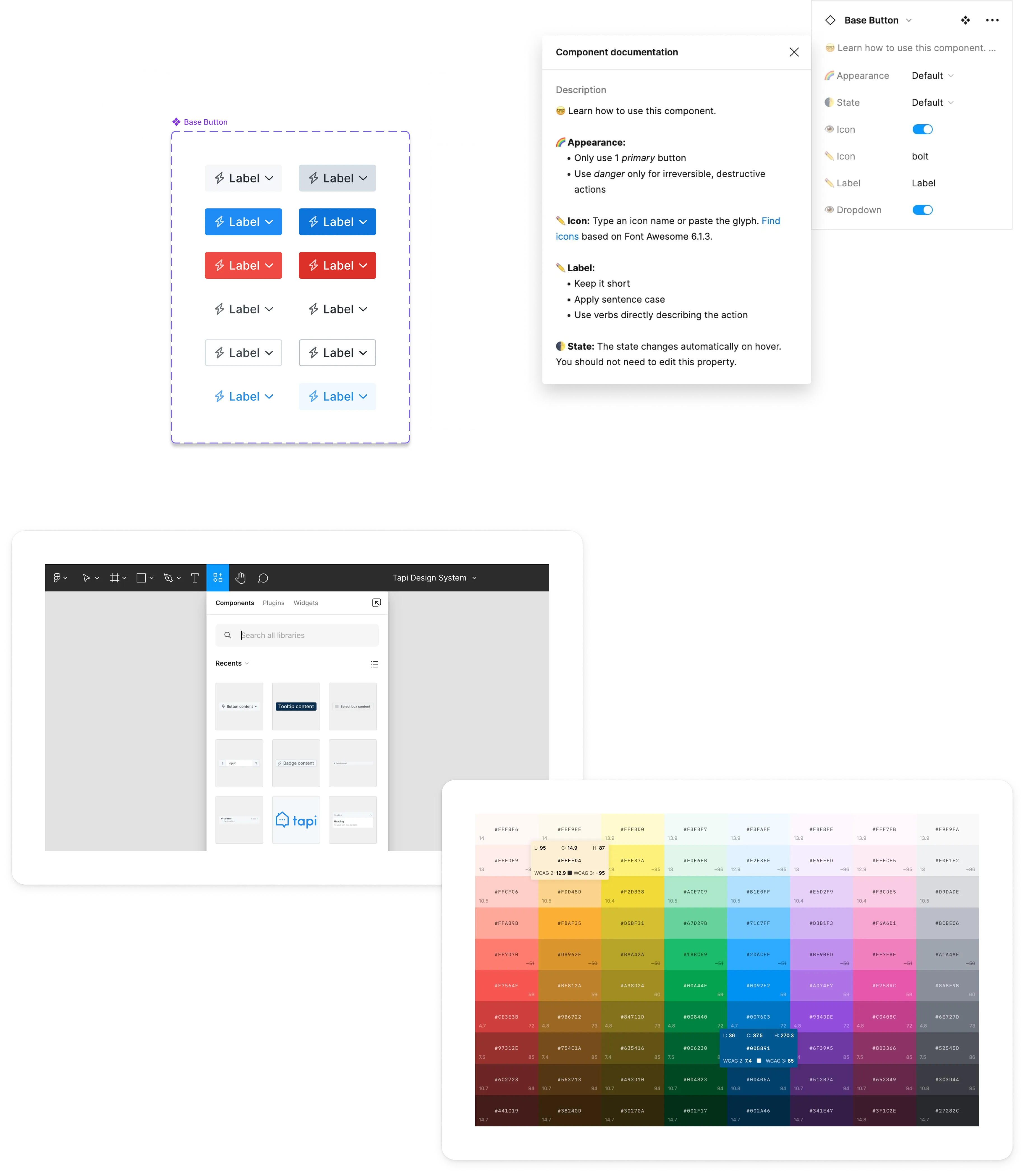 An abstract illustration showing a group of rectangles, a painter's colour palette and the letters 'Tt', all encircled by a large, rounded rectangle with dashed border.